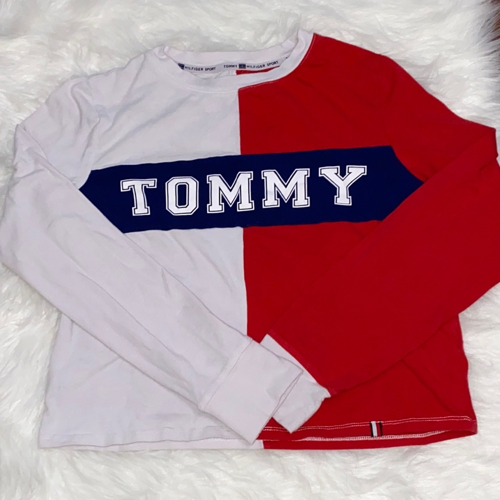 Tommy Hilfiger Long Sleeve Shirt Top Two Tone